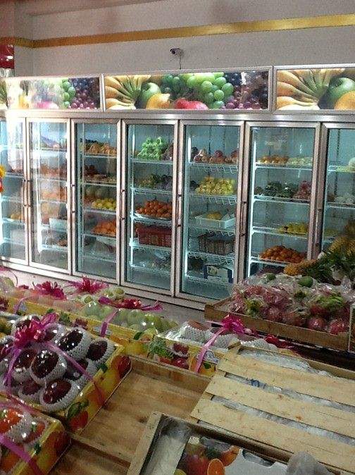 玻璃门展示柜，水果冷藏柜，立式冷藏柜